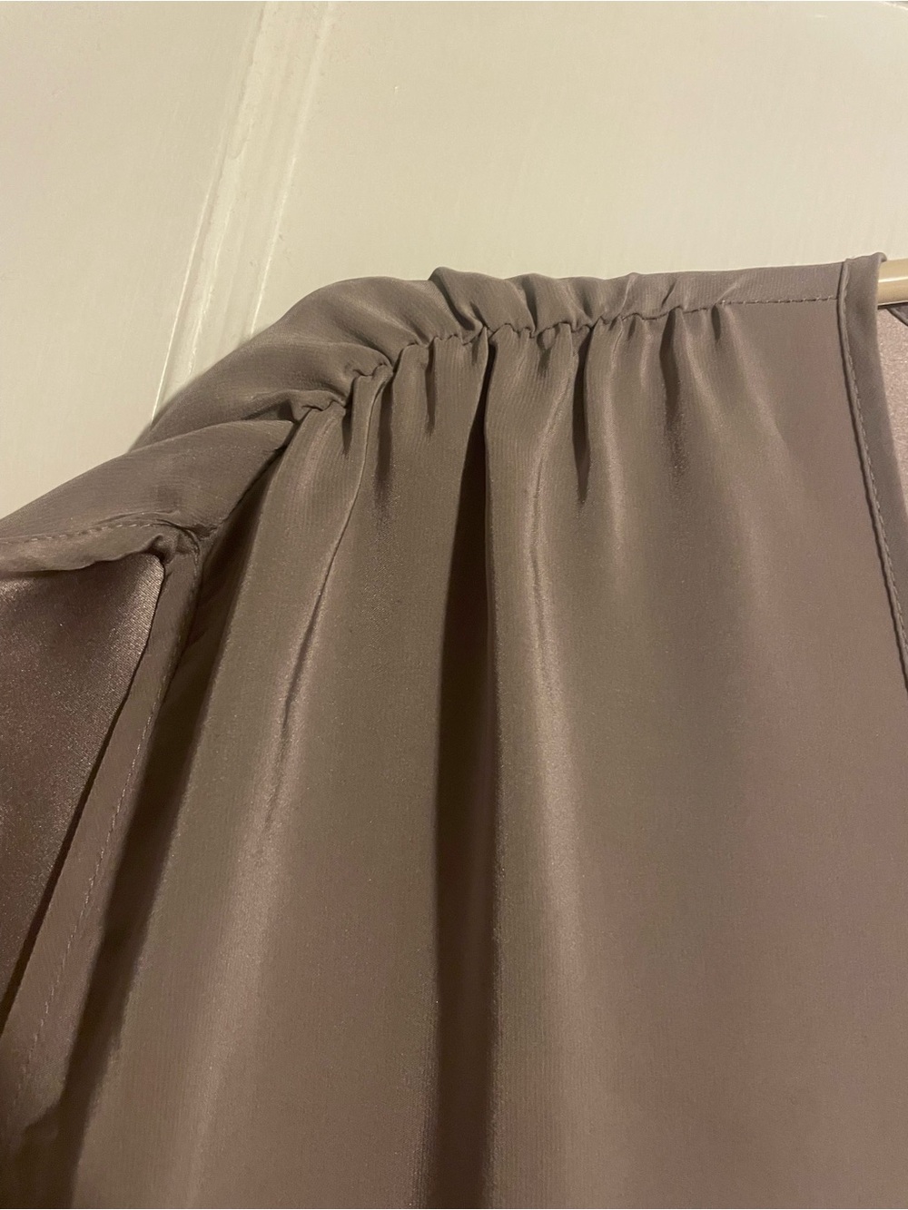 Amanda Uprichard Taupe Short Sleeve Wrap-Front Silk Dress Size small - Picture 6 of 6